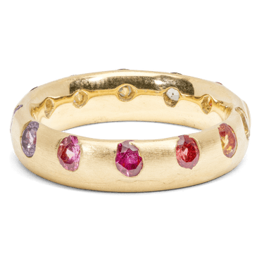 Wide Rainbow Celeste Ring - Polly Wales Fine Jewelry,